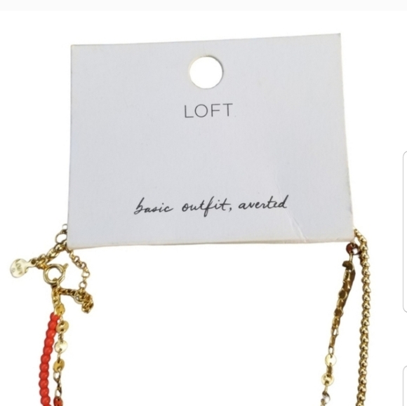 LOFT NWT COLORED GLASS BEAD & BAROQUE PEARL LAYERED NECKLACE - Picture 8 of 8